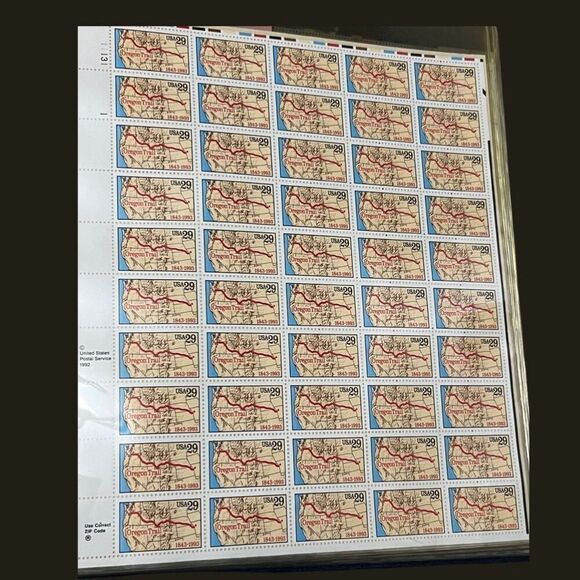 MNH 1993 Oregon Trail Issue Sheet of 50 29c Stamps Scott #2747 - Picture 2 of 2